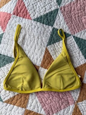 L*Space Chartreuse Ribbed Millie Bikini Top